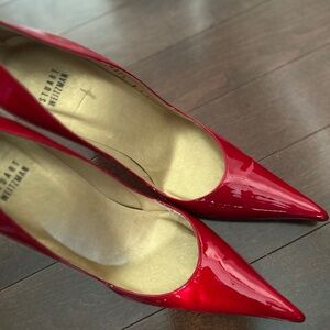 Stuart Weitzman Patent Leather Red Stilettos